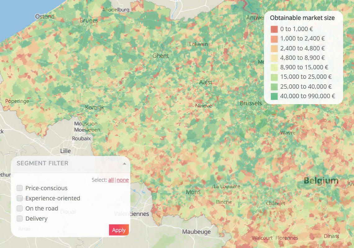 QSR Belgium customers - obtainable market size