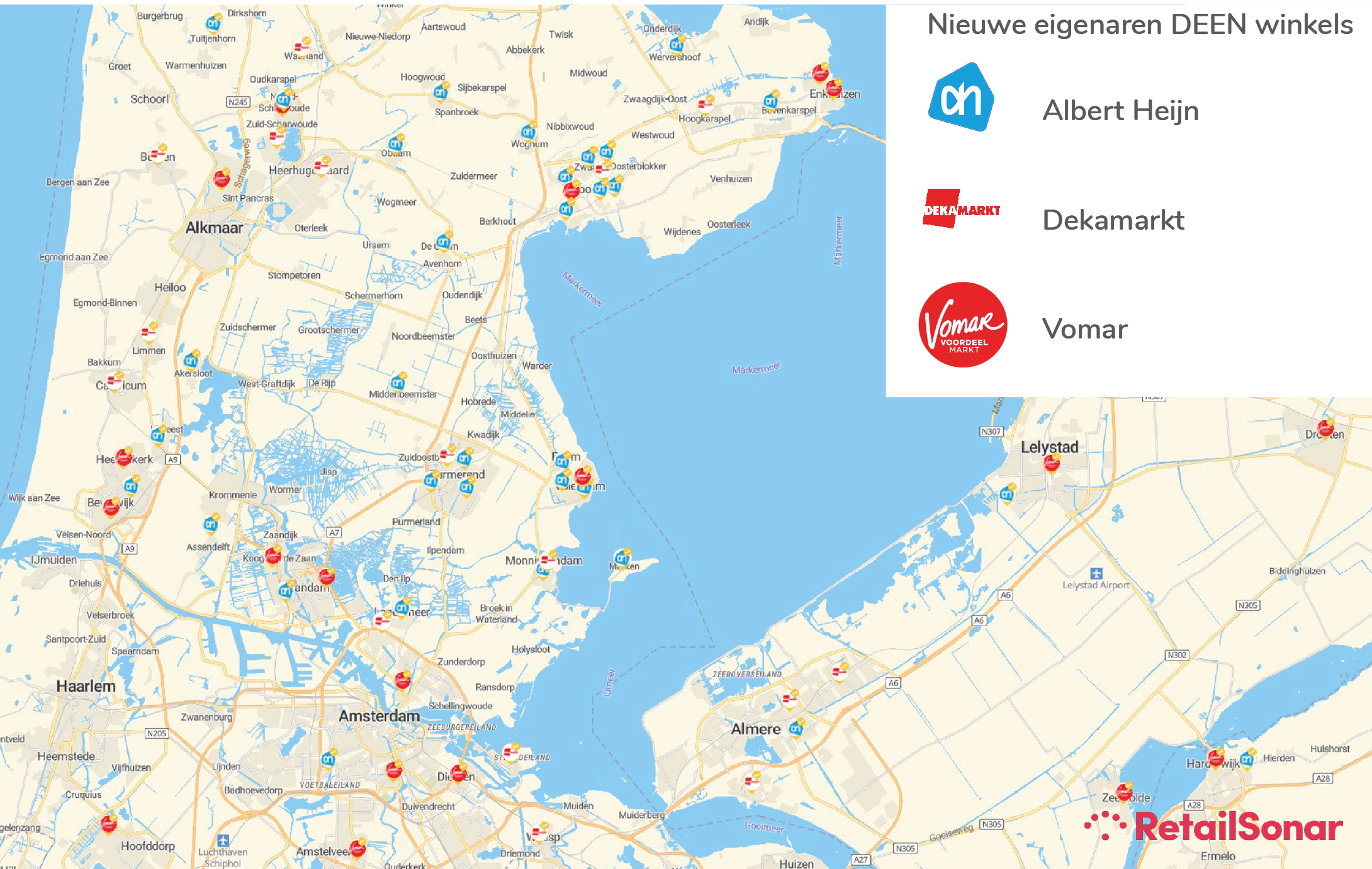 Nieuwe eigenaren DEEN winkels: Albert Heijn, Dekamarkt en Vomar